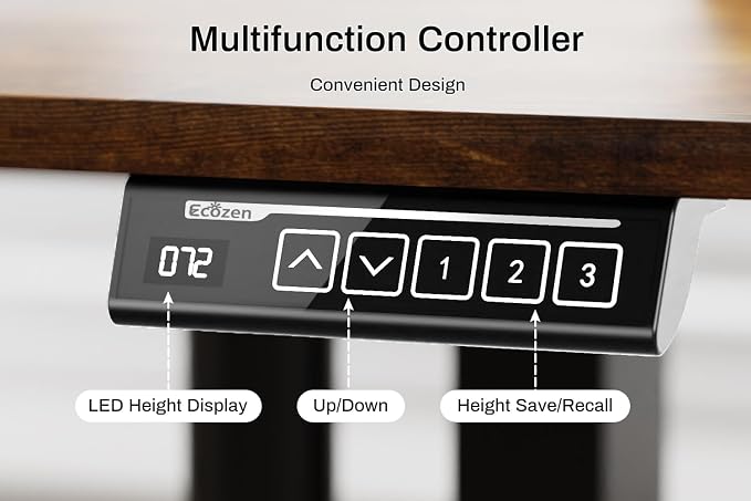 Standing Desk Electric Height Adjustable Desk 39.37 x 23.6 Inches Sit Stand up Desk, Computer Home Office Desk Memory Preset with Two-Piece Desktop (Vintage Brown, 40 * 24 Inch)