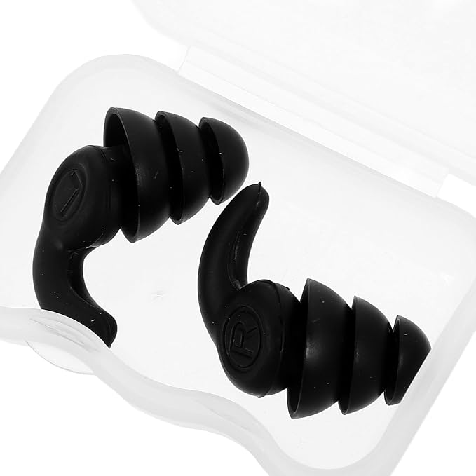 Silicone Noise Reduction Three-Layer Sound Blocking Waterproof for Sleeping Studying Swimming Black
