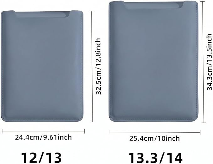 MacBook Air 14 inch Sleeve, PU Leather Laptop Sleeve Case Compatible with MacBook Air M5 M4 M3 M2 M1/MacBook Pro 13/MacBook Neo Sleeve, Slim Protective Computer Sleeve Bag for Women, Blue