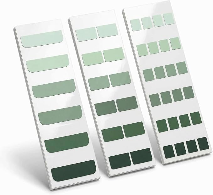 420Pcs Gradient Index Tabs, Translucent Sticky Note Tabs for Annotating Books & Bible, Aesthetic Reading, Study, Journaling & Office Supplies, 3 Size Clear Page Markers Stickers (Green)