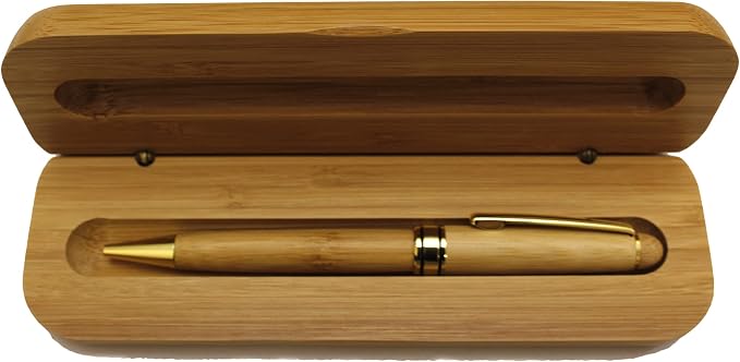 Fancy Minimalist Wooden Pen - Gentlemen Nice Pens Handcrafted Unique Business Pens for Men, Cool Old Fashioned Wood Pen and Case Set Gift for Journal Writing (Single)