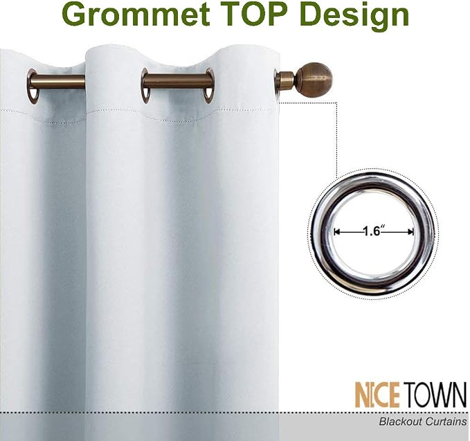 NICETOWN Insulated Sliding Door Curtain-Wide Thermal Blackout Patio Door Curtain Panel, Sliding Door Drapes/Draperies with Grommet Top (1 Piece, Cloud Grey, 70" Wide x 72" Long)