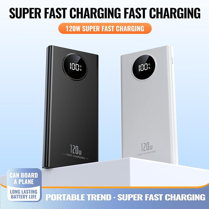 Portable Charger PowerBank, PD 20W Fast Charging, 20000mAh Power Bank with LCD display, 3 Outputs USB C Power Bank Fast Charging , For iPhone17/ 16/15/14/13 Pro Samsung Google iPad Tablet (Black)