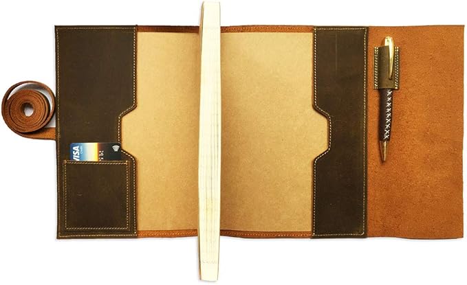 Sovereign-Gear Lined Paper Refill Notebooks Refillable Leather Journal – Eco Friendly Acid-Free & Tree-Free Recycled Sheets A5 Ruled Notepad 8.25 x 5.75” with 240 Soft Pages and Bookmark