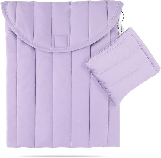 Puffy Laptop Sleeve Set 11-12 Inch Purple, Protective Carrying Case for Men and Women, Cute Case Bag Compatible with 11 and 12 Inch Laptops, 11" iPad pro, 11" iPad Air, 10.9"/10.2" Ipad in Cover
