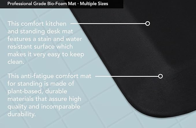 NewLife by GelPro Professional Grade Anti-Fatigue Kitchen & Office Comfort Bio-Foam Mat with Non-Slip Bottom for Health & Wellness, 36X60, Midnight