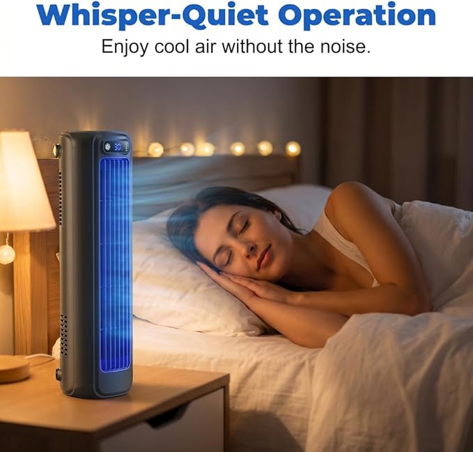 Portable Air Conditioner Cooling Fan Quiet with 3 Speeds, 2026 Upgraded Wall Mounted Fan, Portable Usb Desk Fan, Quiet Small Room Fan for Home Room (Grey)