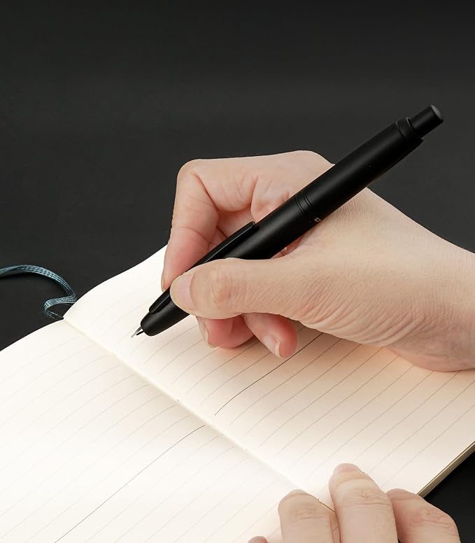 Jinhao 10 Retractable Fountain Pen, Matte Black EF Writing Pen with Converter and Pen Box