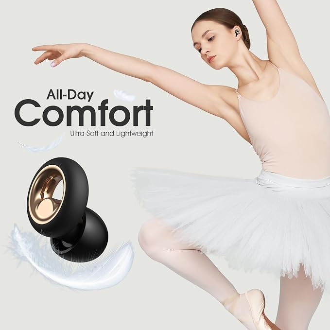 45dB Ear Plugs for Sleeping Noise Cancelling, Soft Earplugs for Concert, Reusable Ear Plugs for Noise Reduction with 8 Ear Tips, Silicone Hearing Protection for Work, Travel(Midnight Gray)