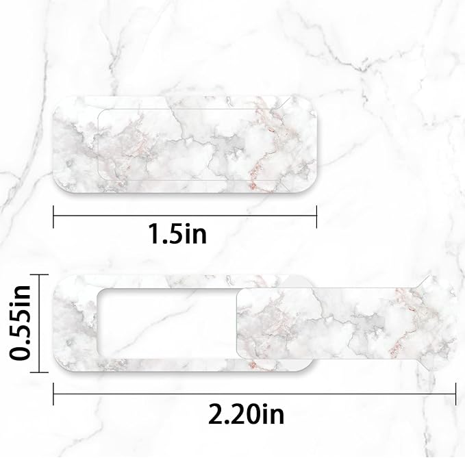 Webcam Cover, 3 Pieces, Laptop Camera Cover, Privacy Shielding Capacity is Twice as Big as The Traditional, Suitable for Computer Mobile Phones, laptops, Tablets and so on (White Marble)