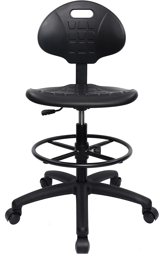 TAKE UR SEAT® Deluxe Drafting Lab Stool Chair, 18'' Adjustable Footring, 10'' Adjustable Height, 450 lbs seat Capacity, Heavy Duty, Shipped Within 24 Hours(Self-Braking Caster)