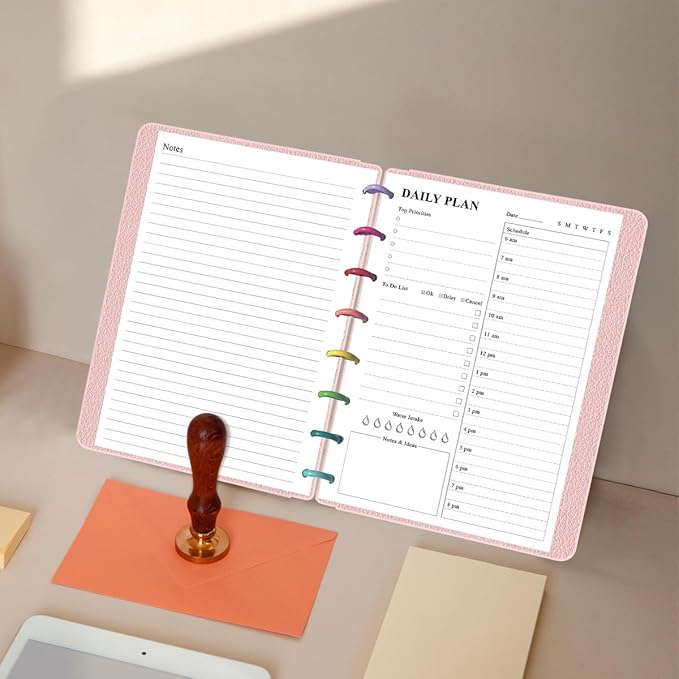 (3-Pack) Junior Size Undated Daily Planner Refill - A5 To Do List Insert, 300 Sheets/600 Pages Planner and Lined Refill, 8-Disc Discbound, 100 gsm White Paper, 5.8'' x 8.3''