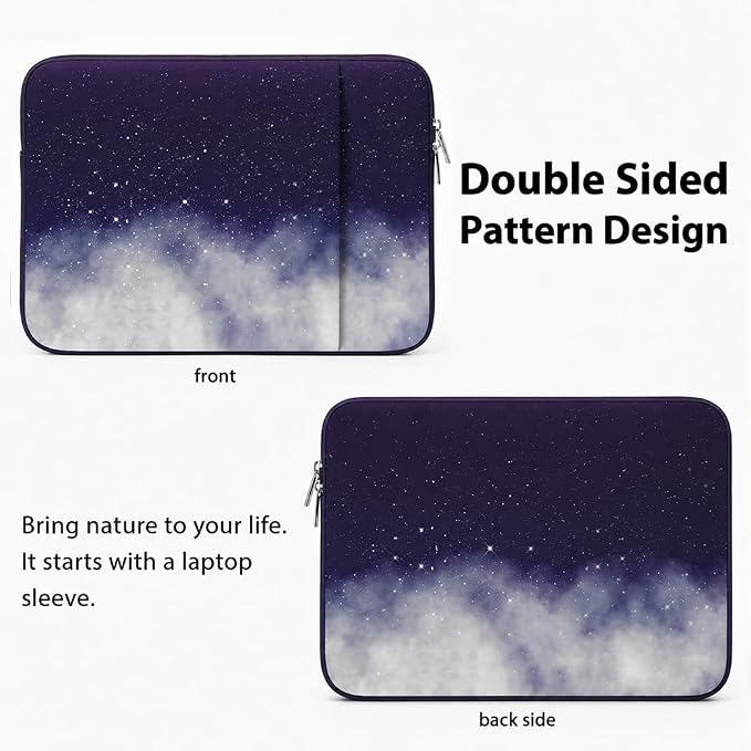 Laptop Sleeve Case for MacBook Neo/Air/Pro 13 inches A18/M5/M4/M3/M2/M1 Chip 2026-2020 A3404 A3449 A3240 with 2 Pockets Tablet Bag Accessories (Starry Sky)
