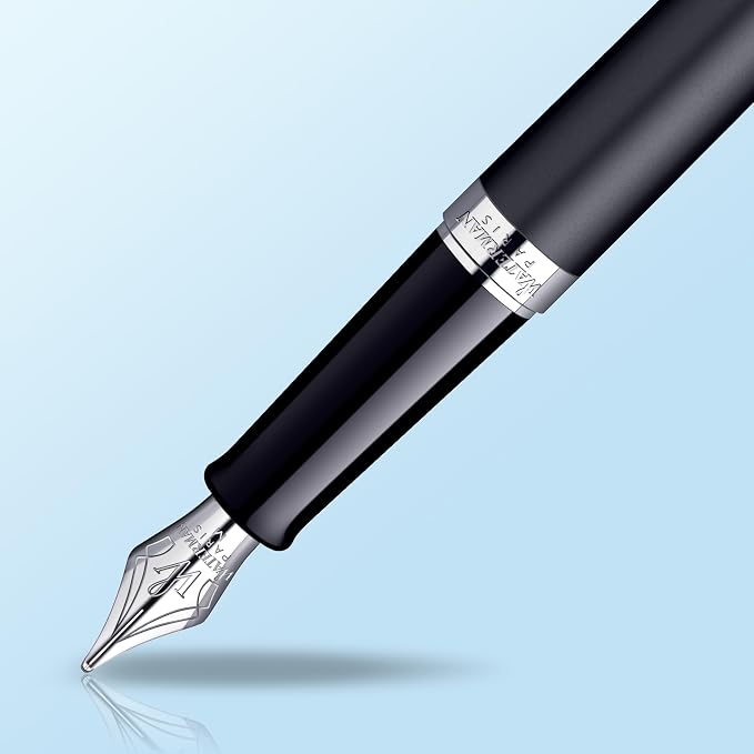 Waterman Hemisphere Essential Matte Black Chrome Trim Medium Point Fountain Pen - S0920830