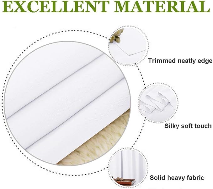 NICETOWN Patio Door Curtain Panel - (120 inches Wide, Pure White, 1 Piece) Nursery & Infant Care Drape, Extra Long 84 inches Length Curtain for Dining Room