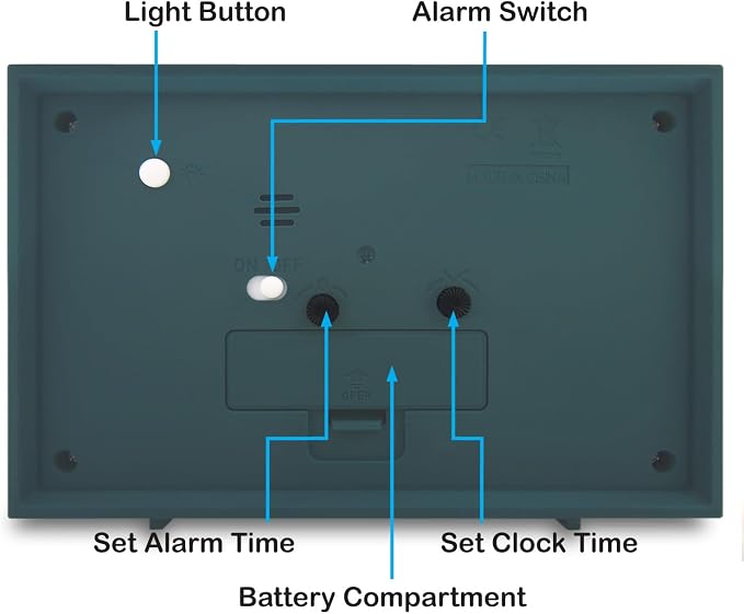 Analog Alarm Clock, 6 inch Silent Non Ticking Small Clock with Night Light, Battery Operated Simply Design for Bedroom, Bedside, Living Room, Room Decor, Desk, Table (Green)