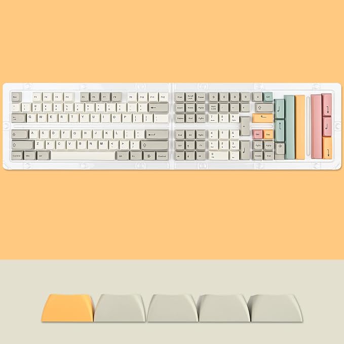 Guffercty kred 9009 Retro XDA Profile Keycaps Set - Minimalist Dye-Sub PBT Compatible with 60%/65%/75%/96% Mechanical Keyboards (9009-XDA)