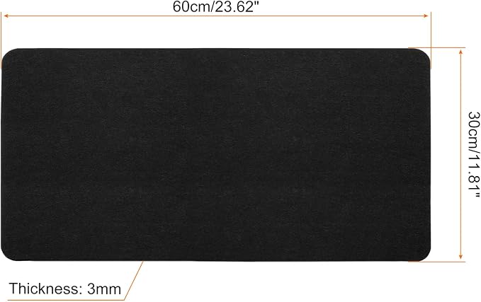 PATIKIL 24"x12" Desk Mat Protector, Felt Dual Side Desktop Pad Writing Mat for Office Home, Black