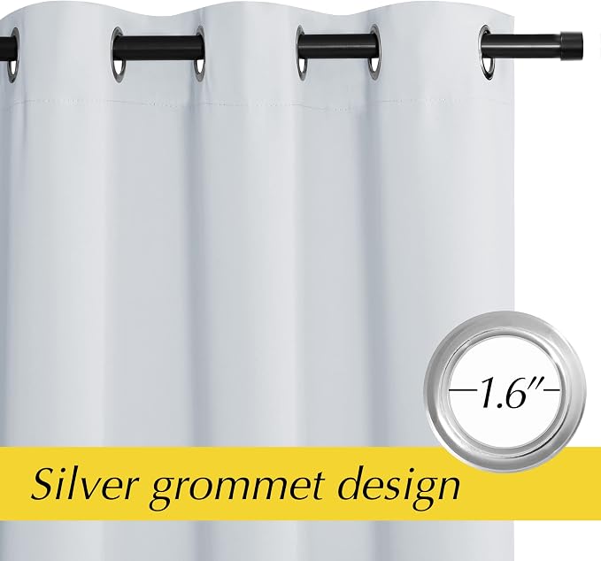NICETOWN Door Curtain 80 inches Length, Room Darkening Privacy Doorway Drape Easy Sliding Grommet Thermal Insulated Curtain for Bedroom Closet Door, W42 x L80 inch, Cloud White, 1 Panel