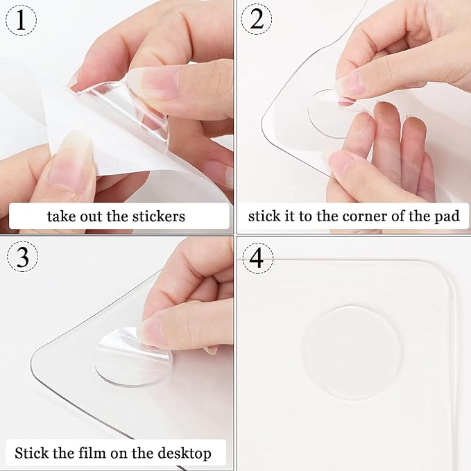 Oterri Clear Writing Desk Pad, 13’’x16” Heat Resistant Waterproof PVC Round Edge Durable Desk Protect Mat, Anti-Static Writing Mat Table Protector