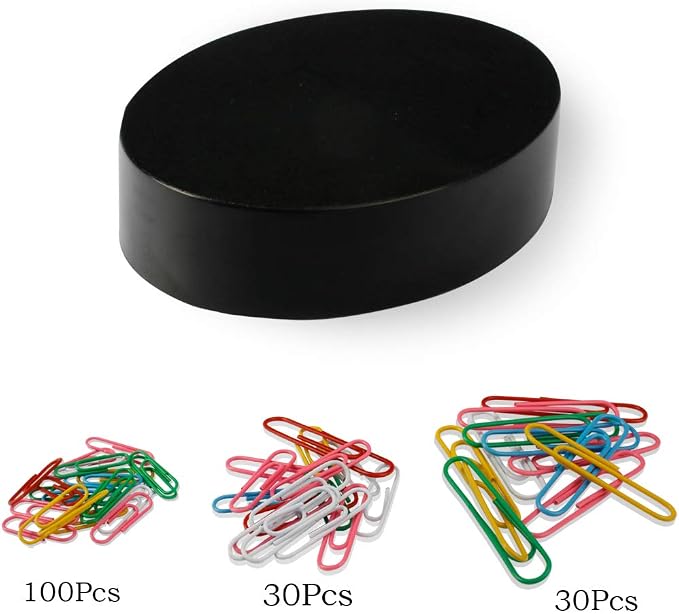 Magnetic Paper Clip Holder for Desk, Office Organizer with 160 Pcs Clips | Strong Magnetic Base Securely Holds Paperclips Fits Any Desk Home Office with 160 Pieces Assorted Size and Colors Paper Clips