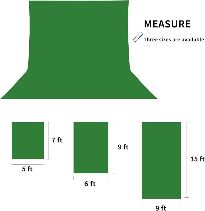 ISSUNTEX 5X7 ft Background Muslin Backdrop, Photo Studio, Collapsible High Density Screen for Video Photography and Television-Blue/Green