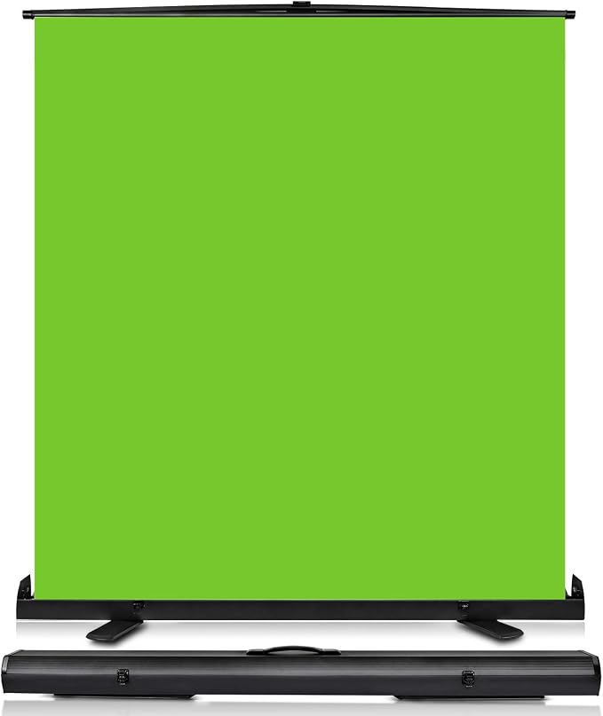 Yesker Upgrade Green Screen 73.2x77.5 inch Wider 180cmx 196cm Background Collapsible Chromakey Photo Backdrop Portable Pull Up with Aluminium Base Wrinkle-Resistant Fabric for Video Studio Live Game