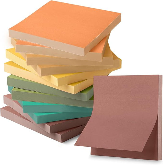 Mr. Pen- Sticky Notes, 3”x3”, 12 Pads, 600 Sheets, New Earthy Colors Sticky Notes 3x3