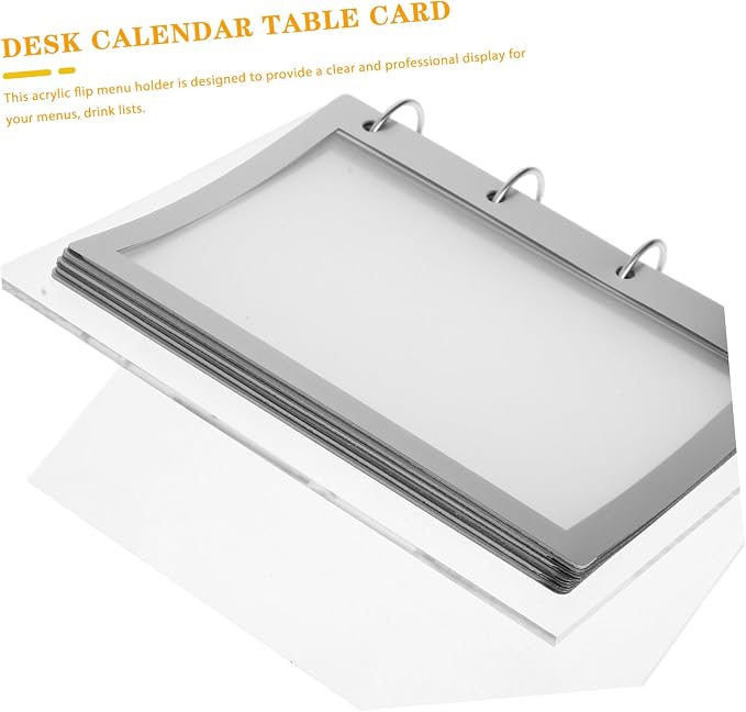MAGICLULU Turning Table Card Acrylic Paper Holder Multi-Page Flip Menu Display Holder Acrylic Display Flip Calendar Stand Advertising Display Stand Poster Holder Menu Holder Transparent Iron