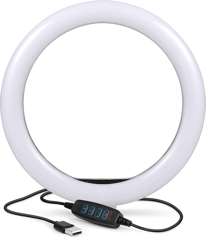 IK Multimedia 10" Selfie Ring Light with 3 Color Modes & 11 Brightness Levels, LED Circle Light for TikTok, Makeup, YouTube, Zoom, Video Recording & Photography, Fits UNC 1/4” Standard Tripod