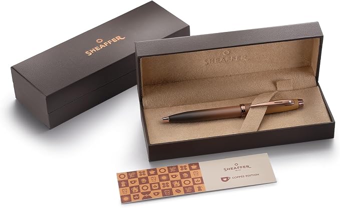 Sheaffer 100 9374 Coffee Edition Matt Brown Pen with Regal Brown PVD Signature Gold Trims (Ballpoint)