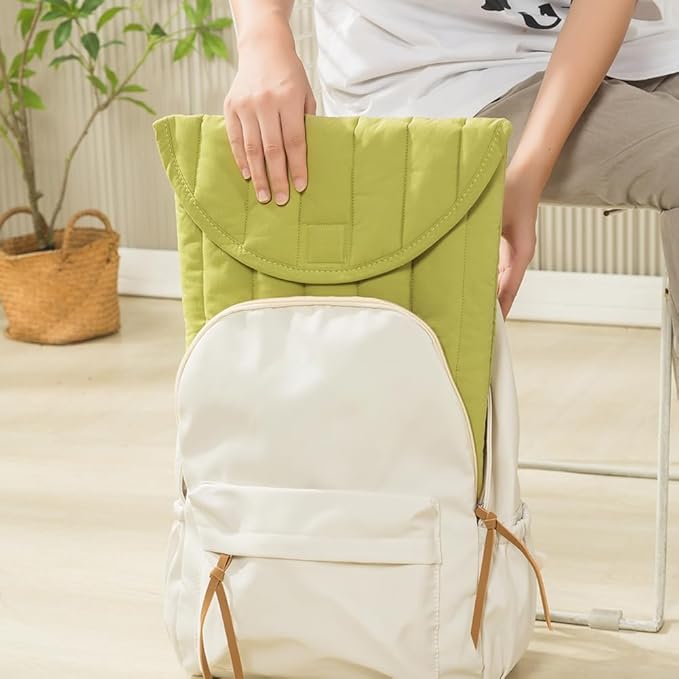 Puffy Laptop Sleeve Set 11-12 Inch Green, Protective Carrying Case for Men and Women, Cute Case Bag Compatible with 11 Inch and 12 Inch Laptops, 10.9" Ipad 10, 10.2" Ipad 7 8 9 in Cover
