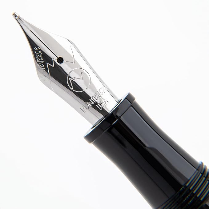 Monteverde USA Aldo Domani Italia Fountain Pen Matte Black - Medium Nib - Luxury Writing Pen - Italian Design - JoWo Stainless Steel Nib - Smooth Ink Flow - Refillable - Gift Box Included