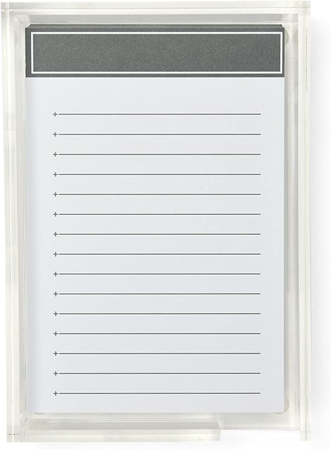 RUSSELL+HAZEL Charcoal Jotters and Acrylic Tray, Office Supplies, 4.75” x 6.75” x 1.25”, with 50 Cards and 1 Tray, (32030)