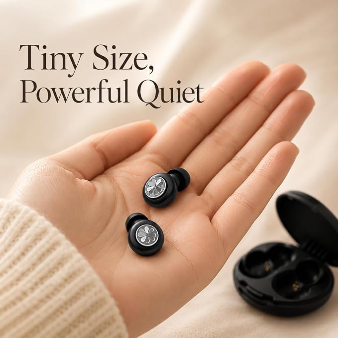 45dB Ear Plugs for Sleeping, Soft Silicone for Side Sleepers, 4 Sizes | Reusable soft silicone with XS/S/M/L sizes for side sleepers, concerts, flights and hotels; carrying case included.