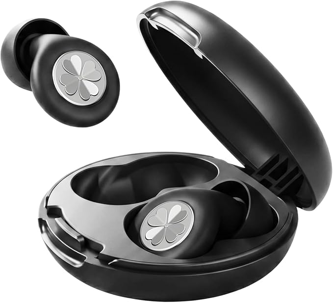 45dB Ear Plugs for Sleeping, Soft Silicone for Side Sleepers, 4 Sizes | Reusable soft silicone with XS/S/M/L sizes for side sleepers, concerts, flights and hotels; carrying case included.