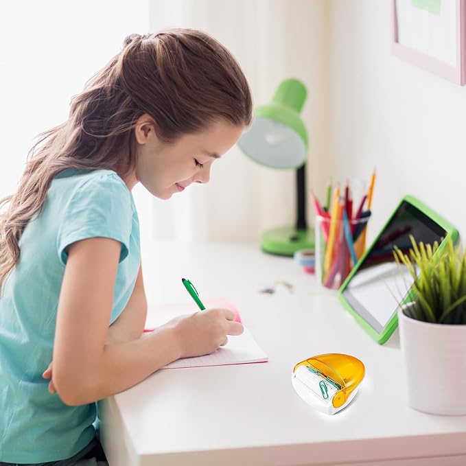 Magnetic Paper Clip Holder for Desk (Orange, Paperclips Holder)