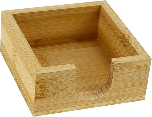 MultiBey Bamboo Sticky Note Holder, Wood Post It Note Dispenser & Desk Organizer, Natural Wood Color Office Accessories for Home, School, Office