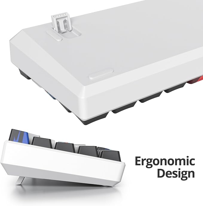 60 Percent Gaming Keyboard 61 Keys Mechanical Keyboard Ultra Compact Wird Keyboard LED Backlit with Red Switch for PC Laptop Gamer(61 White)