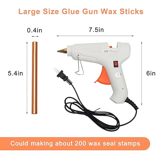 Sealing Wax Sticks 12P with Glue Gun, Luxiv 5.4" Sealing Wax Sticks 10MM Fire Manuscript Glue Gun Wax Seal Stamp for Wedding Invitations, Envelopes Seal, Package Decoration Seal Wax Stick (Champagne)