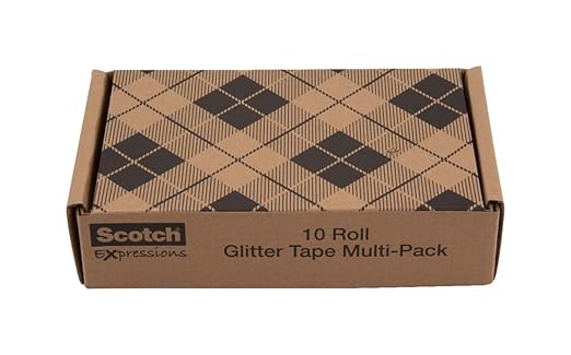 Scotch Glitter Washi Tape, 10 Rolls, Great for Holiday DIY and Wrapping, School Supplies, Craft Supplies, and Teacher Appreciation Gifts (Pack of 80)
