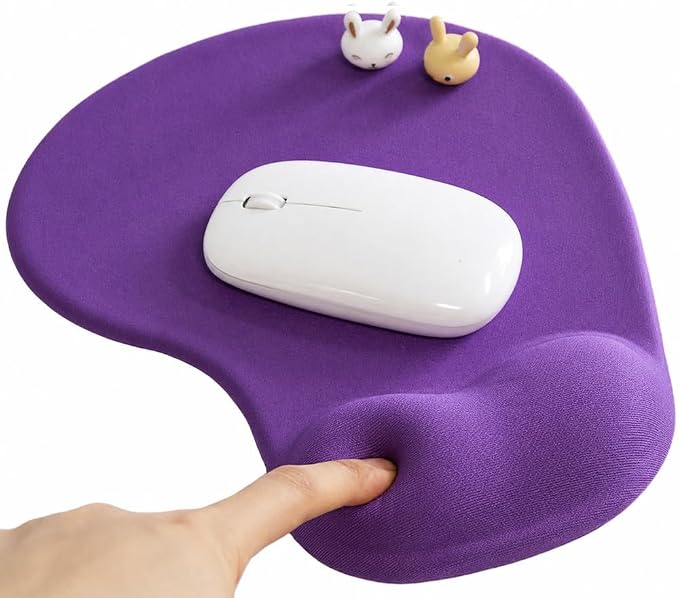 Office Mousepad with Gel Wrist Support - Ergonomic Gaming Desktop Mouse Pad Wrist Rest - Design Gamepad Mat Rubber Base for Laptop Computer -Silicone Non-Slip Special-Textured Surface (07Purple)