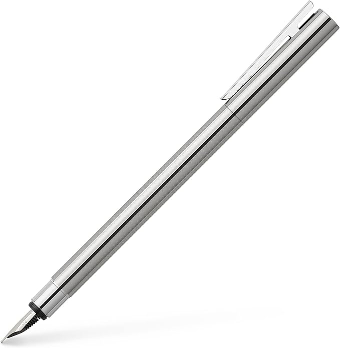 Faber-Castell Neo Slim 342002 Fountain Pen Stainless Steel Nib Width EF Shiny Silver