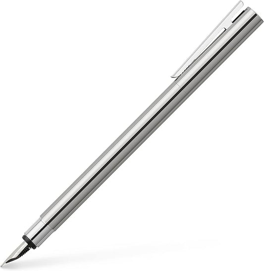 Faber-Castell Neo Slim 342002 Fountain Pen Stainless Steel Nib Width EF Shiny Silver