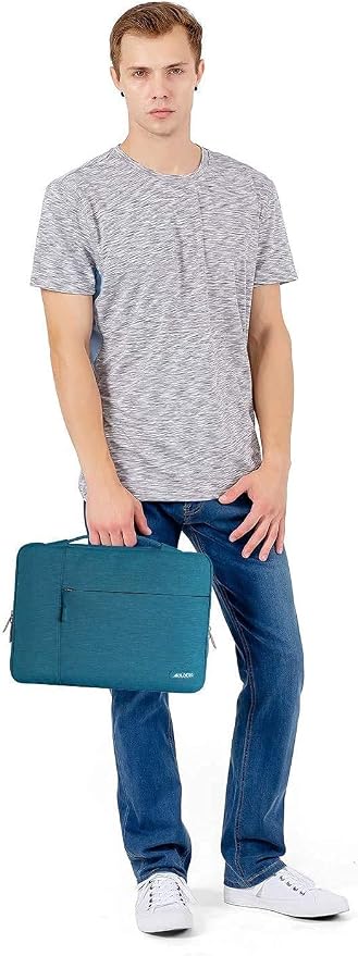 MOSISO Laptop Case 15 inch, Laptop Sleeve with Handle Compatible with MacBook Air 15 inch M5 A3448 M4 A3241 M3 A3114 M2 A2941 2026-2023, Dell XPS, Polyester Multifunctional Computer Bag, Deep Teal