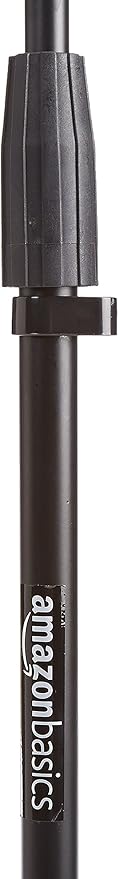 Amazon Basics Sturdy Portable Microphone Boom Arm Stand, Height Adjustable with Cable Management, Foldable Tripod Base, Up to 85.75", Black