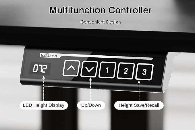 Standing Desk Electric Height Adjustable Desk 39.37 x 23.6 Inches Sit Stand up Desk, Computer Home Office Desk Memory Preset with Two-Piece Desktop (Black, 40 * 24 Inch)
