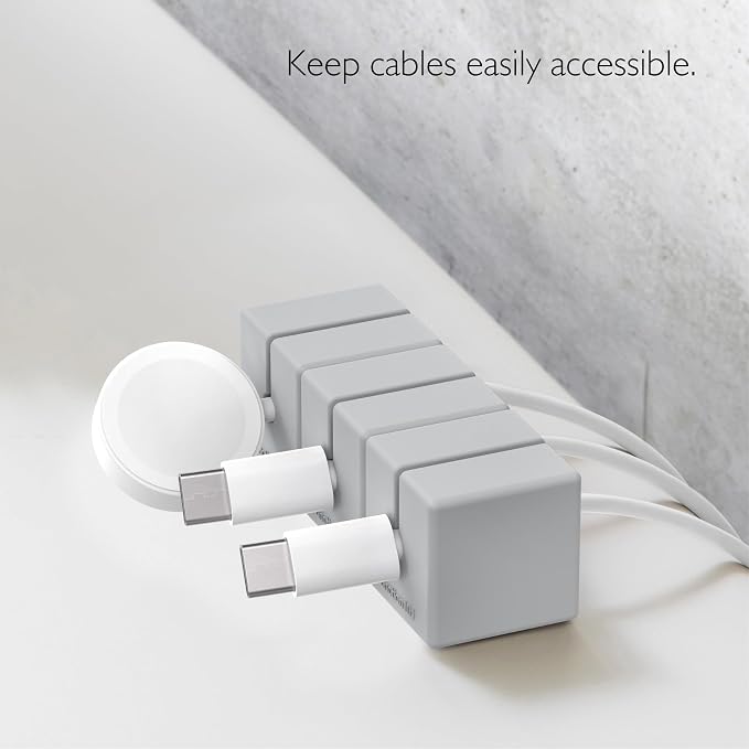 Function101 Weighted Magnetic Cable Blocks – Non-Adhesive Anchors for Cable Organization – Weighted Cord Holders & Accessory Organizer – Durable Magnetic Accessories for Office Use (Gray, Pack of 3)