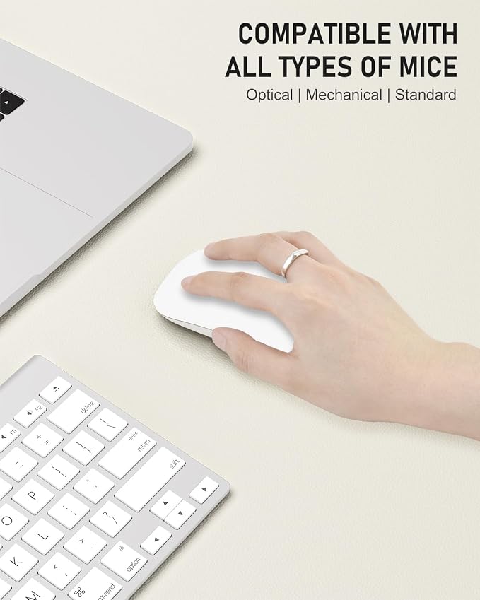 Desk Pad, 30" x 14" PU Leather Non-Slip Desk Mat Large Mouse Pad for Desktop, Waterproof Laptop Computer Writing Mat for Office, Home, Work, Gaming, Ivory White