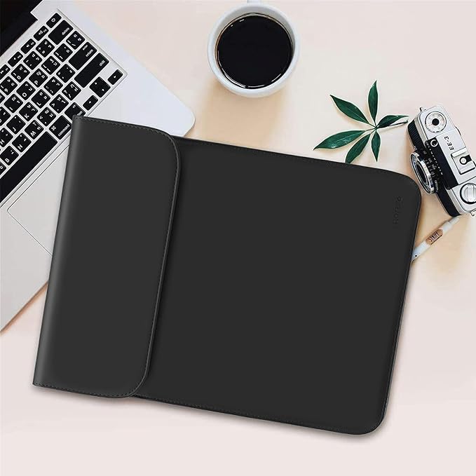 MOSISO Laptop Case 13.3 inch, 13-13.3 inch Laptop Sleeve Compatible with MacBook Neo 13 A18 Pro A3404 /Air 13/Pro 13/Pro 14 M5 M4 M3 M2 M1, Faux Suede Leather Case with Small Bag, Black